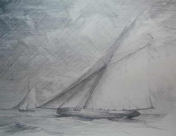 « Au large » crayon/ papier, 50-65 cm